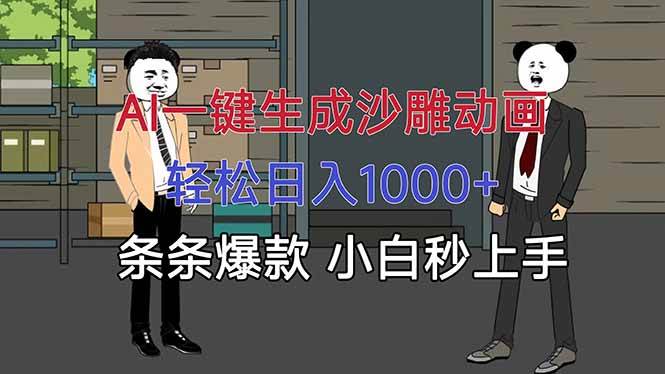 （16191期）AI一键生成沙雕动画，轻松日入1000+，条条爆款，小白秒上手-云网创