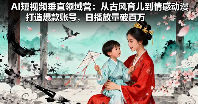 AI短视频垂直领域营：从古风育儿到情感动漫，打造爆款账号,日播放量破百万-九云网创