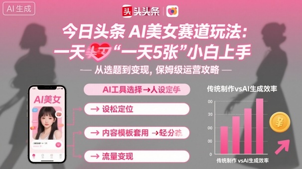今日头条AI美女赛道玩法，一天轻松5张，小白轻松上手-CTO资源网