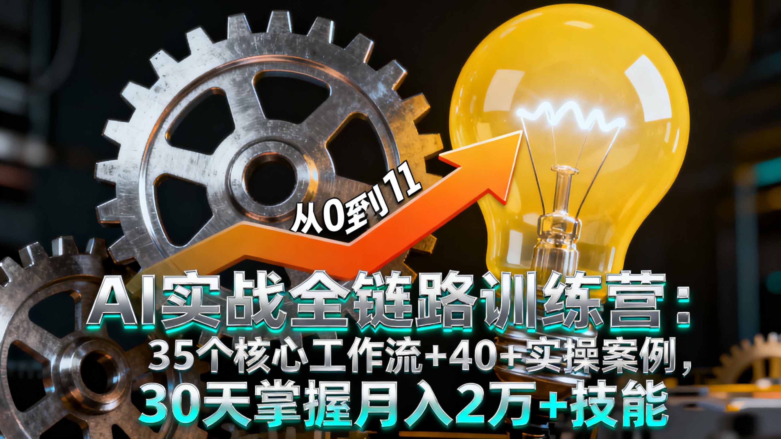 AI实战全链路训练营：35个核心工作流+40+实操案例，30天掌握月入2万+技能-友友云网创
