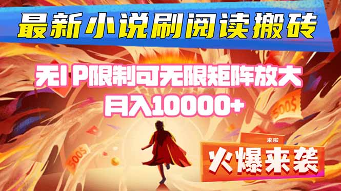 小说阅读搬砖单机每天收益200-400+ 无IP限制可无限矩阵放大 —-CTO资源网