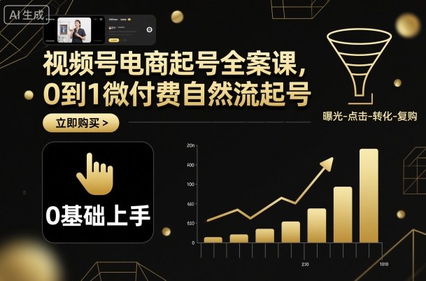视频号电商起号全案课，0到1微付费自然流起号-UU网创