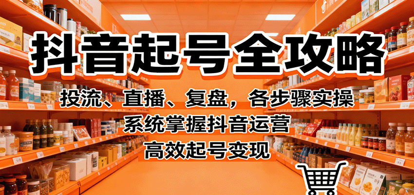 抖音起号全攻略，投流、直播、复盘，各步骤实操，系统掌握抖音运营，高效起号变现-CTO资源网