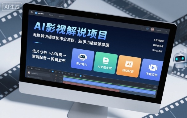 AI影视解说项目，电影解说爆款制作全流程，新手也能快速掌握-CTO资源网