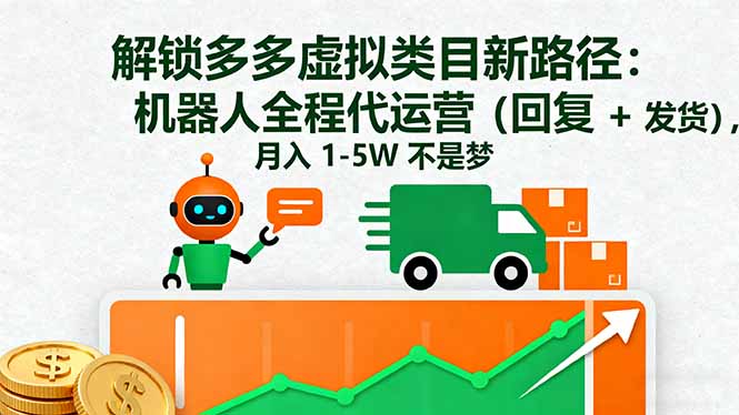 解锁多多虚拟类目新路径：机器人全程代运营(回复 + 发货-CTO资源网