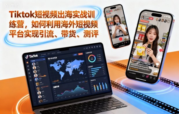 Tiktok短视频出海实战训练营，如何利用海外短视频平台实现引流、带货、测评-E源网