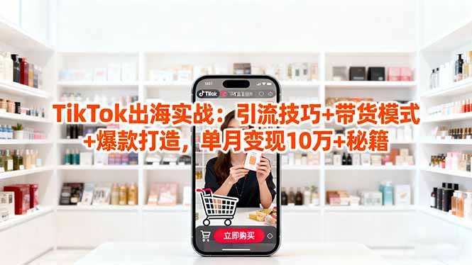 「TikTok出海实战」引流技巧+带货模式+爆款打造，单月变现10万+秘籍-青年云网创