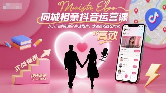 同城相亲抖音运营课，从入门到精通的实战指南，快速高效匹配对象-蓝天网创