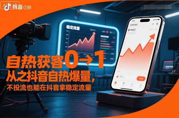 自热获客从0到1之抖音自热爆量，不投流也能在抖音拿稳定流量-赋智工坊