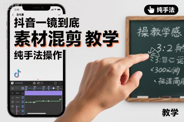 抖音一镜到底素材混剪教学，纯手法操作-八创网