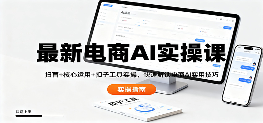 最新电商AI实操课：扫盲+核心运用+扣子工具实操，快速解锁电商AI实用技巧-创星网创