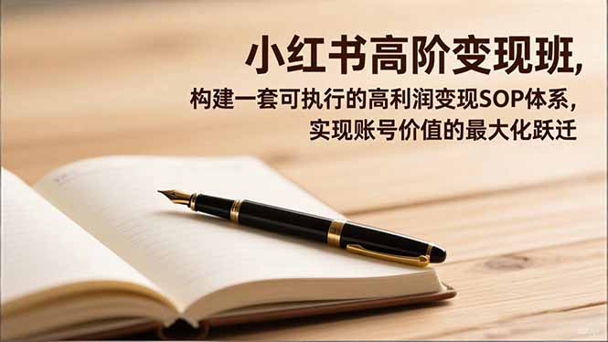 小红书高阶变现班，构建一套可执行的高利润变现SOP体系，实现账号价值的最大化跃迁-或|网创人人推