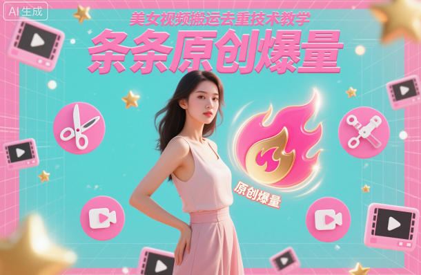 美女视频搬运去重技术教学，条条原创爆量-拾创云网创