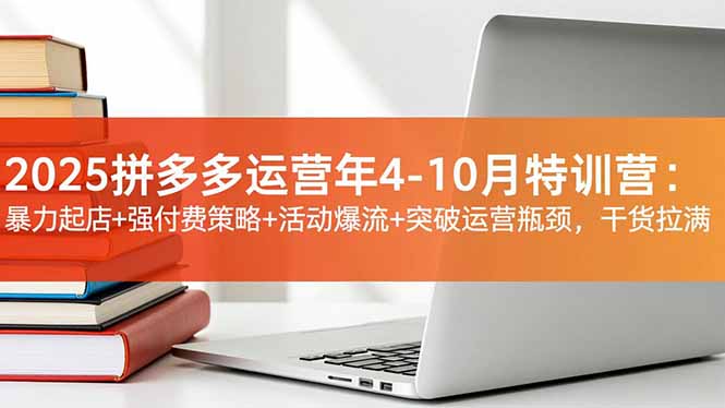 2025拼多多运营年4-10月特训营：暴力起店+强付费策略+活动爆流+突破运营瓶颈，干货拉满-如寅网创