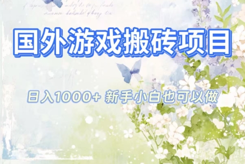 国外游戏搬砖项目，日入1k+，全自动解放双手，新手小白也可做【揭秘】-知行云网创