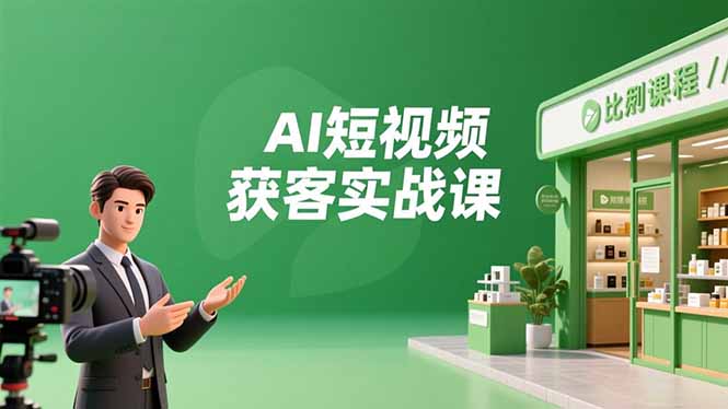 AI短视频获客实战课，数字人创作、实体行业应用、精准引流，30天获取客源月入6万+-CTO资源网