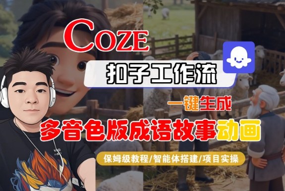 Coze扣子智能体工作流一键生成“多音色版成语故事“动画，全流程保姆级教学-虚拟副业网
