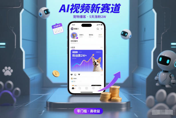 AI视频新赛道，宠物播客仅注册5天涨粉2W，收益非常可观-优优云网创