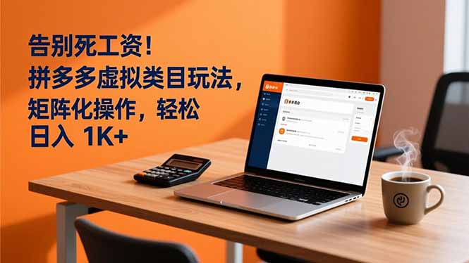 告别死工资！拼多多虚拟类目玩法，矩阵化操作，轻松日入 1K+-星创资源网