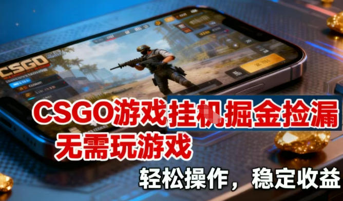 CSGO游戏挂G掘金捡漏，不需要玩游戏，操作简单，收益稳定【揭秘】-网创前栈