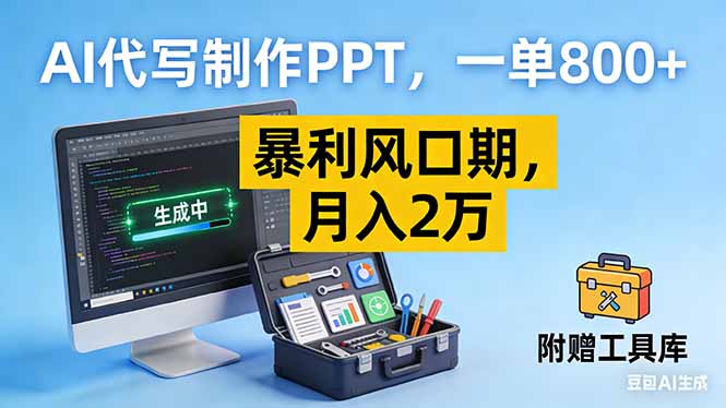 AI代写制作PPT，一单800+， 暴利风口期，月入2万【附工具】-网创前栈