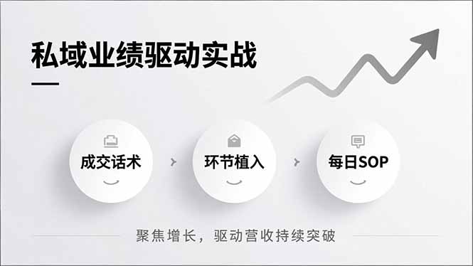 私域业绩驱动实战，成交话术、环节植入、每日SOP，聚焦增长，驱动营收持续突破-瞬起云网创