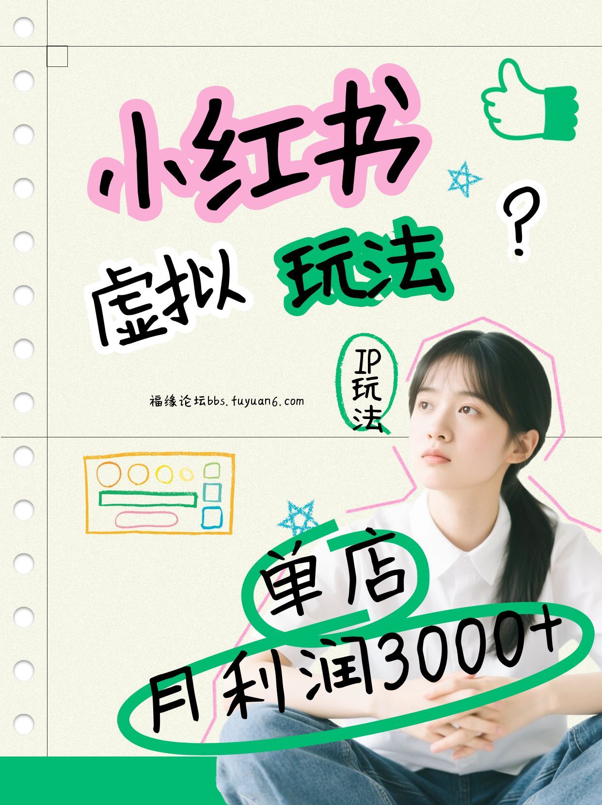 小红书虚拟玩法(铺货流和单品玩法)，单店月利润3000+，IP打法+原创商品(0违规)-优优云网创