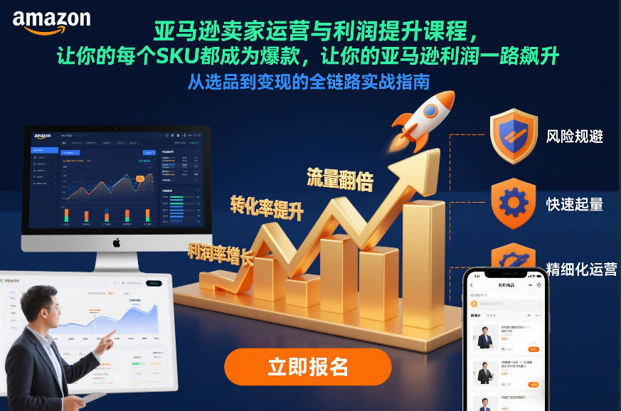 亚马逊卖家运营与利润提升课程，让你的每个SKU都成为爆款，让你的亚马逊利润一路飙升(更新12月)-青年云网创