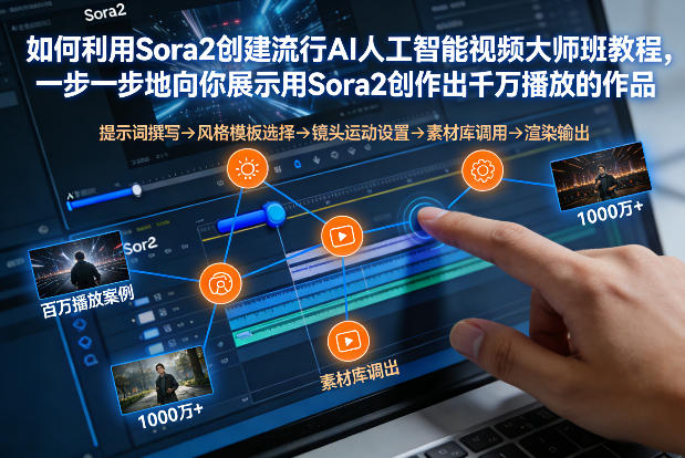 如何利用Sora2创建流行AI人工智能视频大师班，一步一步地向你展示用Sora2创作出千万播放的作品-青年云网创