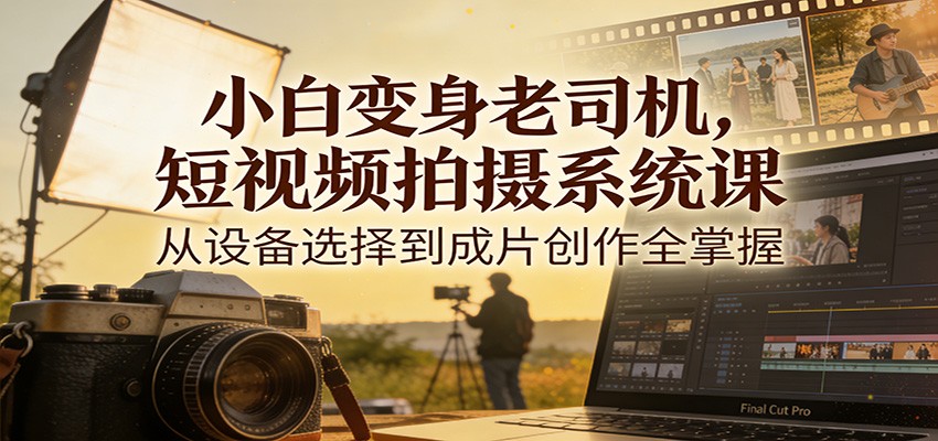 小白变身老司机，短视频拍摄系统课，从设备选择到成片创作全掌握-青年云网创