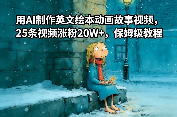 用AI制作英文绘本动画故事视频，25条视频涨粉20W+，保姆级教程-参一网创