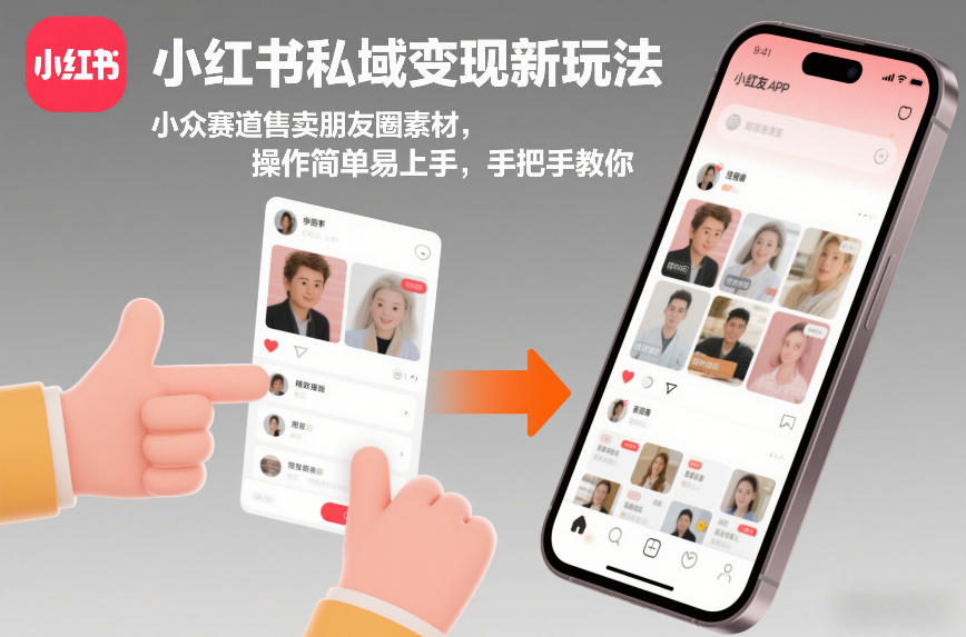 小红书私域变现新玩法，小众赛道售卖朋友圈素材，操作简单易上手，手把手教你-参一网创