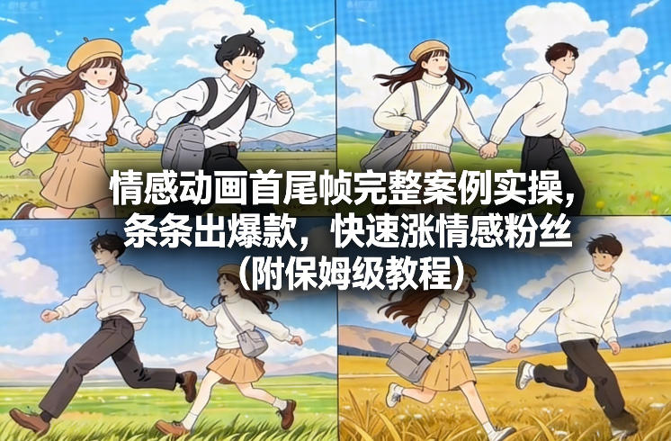 情感动画首尾帧完整案例实操，条条出爆款，快速涨情感粉丝(附保姆级教程)-参一网创