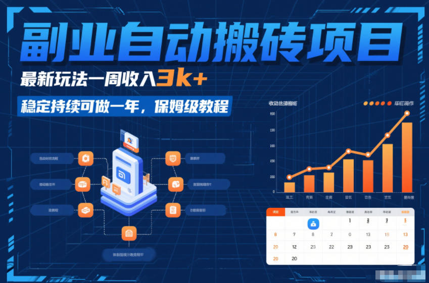 副业自动搬砖项目，最新玩法一周收入3k+，稳定持续可做一年，保姆级教程【揭秘】-参一网创