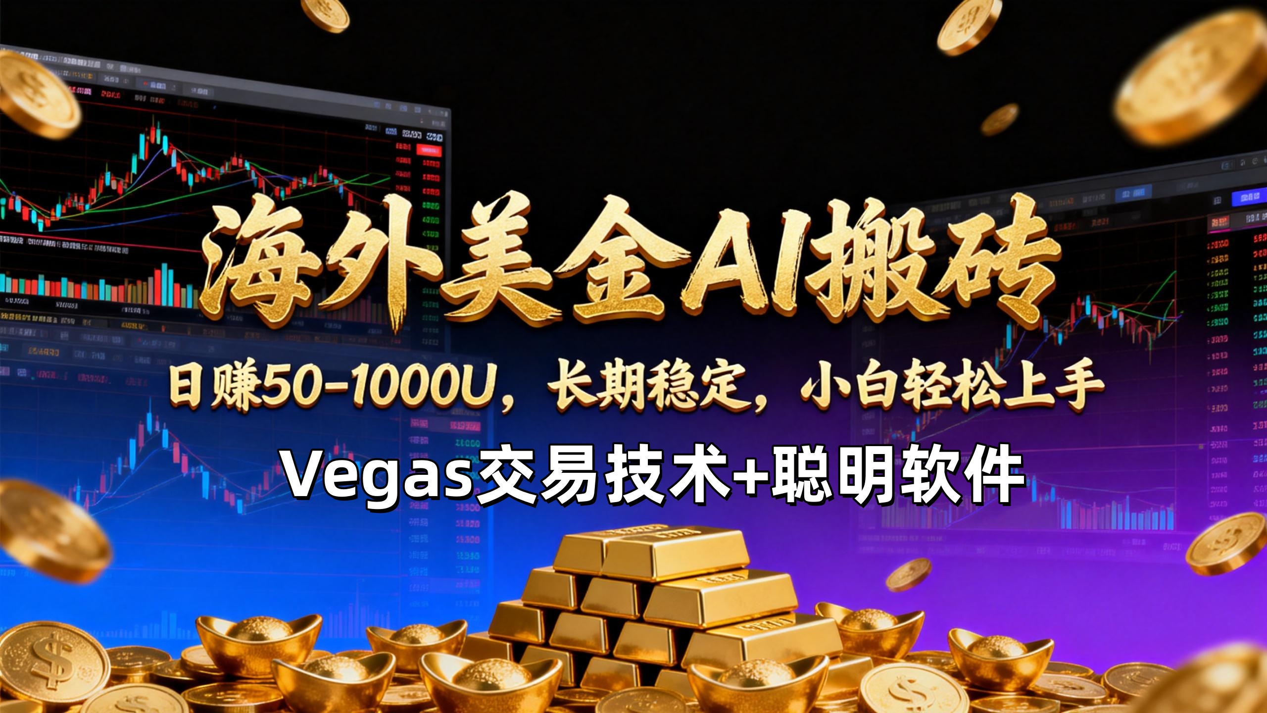【海外美金AI搬砖】Vegas交易技术+聪明软件，日赚50-1000U，长期稳定，小白轻松上手。-优易云