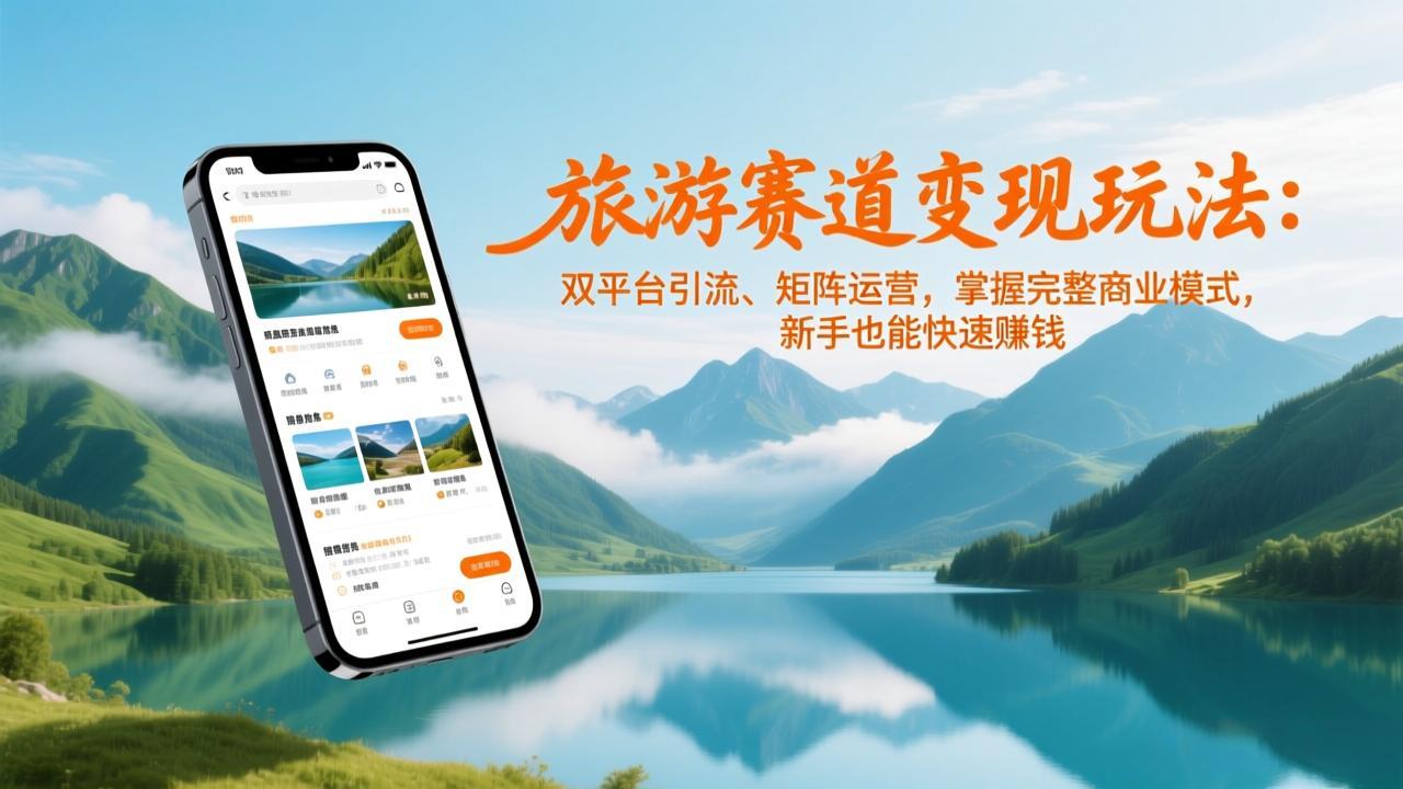 旅游赛道变现玩法：双平台引流、矩阵运营，掌握完整商业模式，新手也能快速赚钱-优优云网创