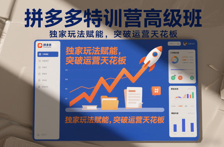 拼多多特训营高阶班，独家玩法赋能，突破运营天花板(更新26年1月)-参一网创