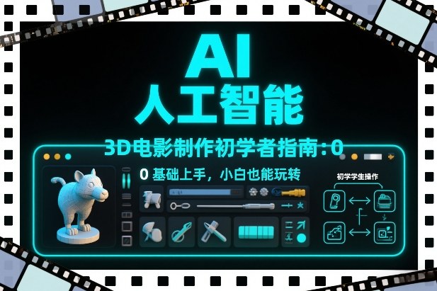 AI人工智能3D电影制作初学者指南：0基础上手，小白也能玩转-参一网创