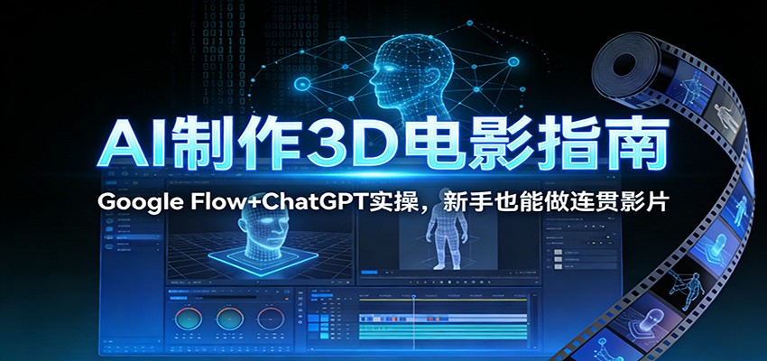 AI制作3D电影指南：Google Flow+ChatGPT实操，新手也能做连贯影片-参一网创