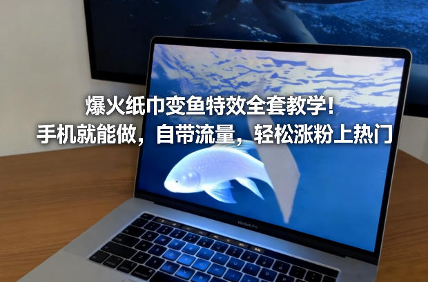 爆火纸巾变鱼特效全套教学！手机就能做，自带流量，轻松涨粉上热门-云网创