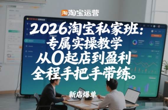 2026淘宝私家班：专属实操教学，从0起店到盈利，全程手把手带练-云网创