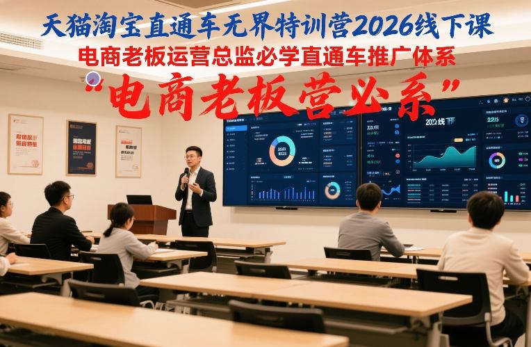 天猫淘宝直通车无界特训营2026线下课，电商老板运营总监必学直通车推广体系-云网创