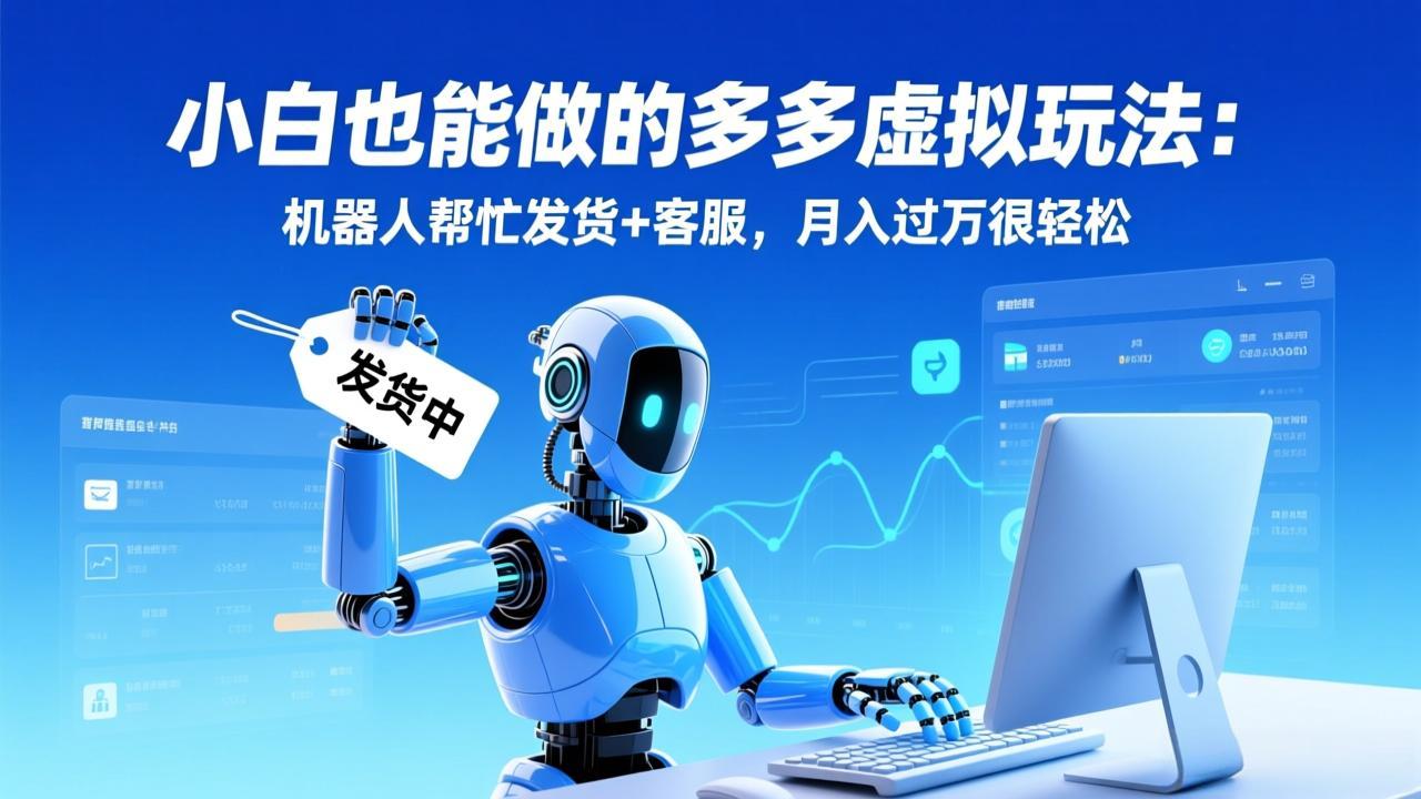 小白也能做的多多虚拟玩法：机器人帮忙发货+客服，月入过万很轻松-云网创