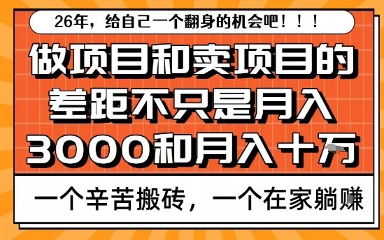 为什么卖项目能轻松月入10个W，而做项目却真正賺不到什么钱？原因竟然是这个！【揭秘】-参一网创