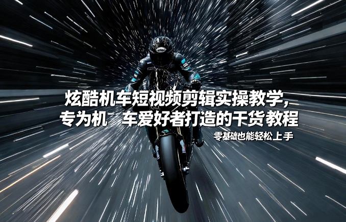 炫酷机车短视频剪辑实操教学，专为机车爱好者打造的干货教程，零基础也能轻松上手-亿云网创