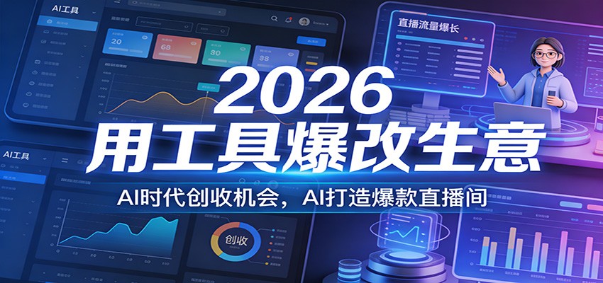 2026用工具爆改生意，AI时代创收机会，AI打造爆款直播间-参一网创
