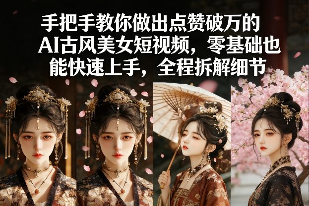 手把手教你做出点赞破万的AI古风美女短视频，零基础也能快速上手，全程拆解细节-清风资源网