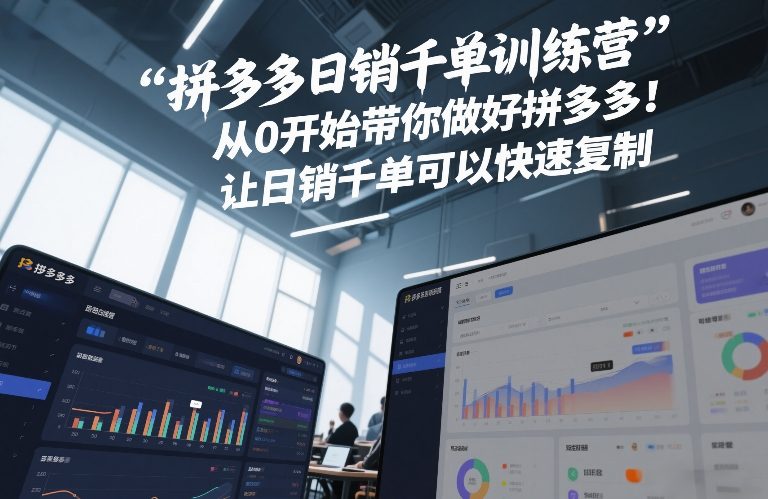 拼多多日销千单训练营，从0开始带你做好拼多多，让日销千单可以快速复制(更新26年2月)-飞盾网创