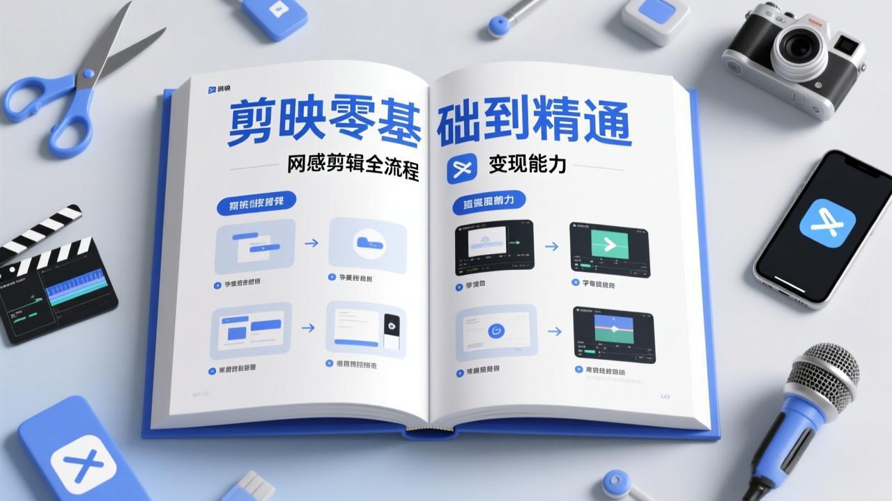剪映零基础也能快速上手，从入门到精通掌握网感剪辑全流程，掌握能直接变现的剪辑能力-爱墨客创业分享