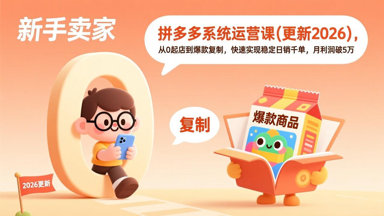 拼多多系统运营课(更新2026-爱墨客创业分享